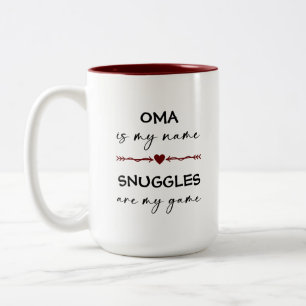 Taza Bicolor Oma es mi nombre Las pulgas son mi regalo de la fo