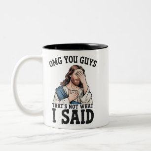 Taza Bicolor OMG Chicos Eso No Es Lo Que Dije Jesús Meme