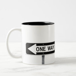 Taza Bicolor One way sign