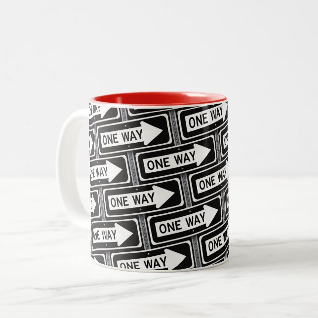 Taza Bicolor One way sign (Anverso izquierdo)