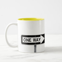 Taza Bicolor One way sign