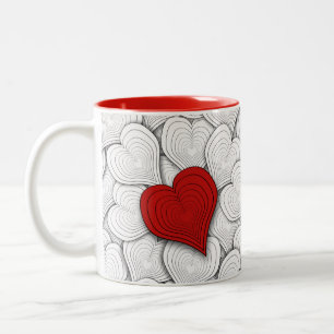Taza Bicolor Onion Hearts Pattern