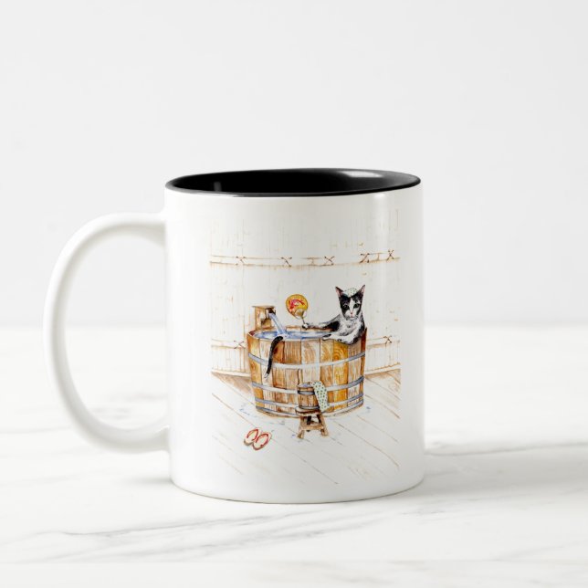 Taza Bicolor Onsen Kitty NO DISTURBA (Izquierda)