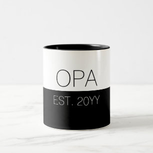 Taza Bicolor Opa establece que el abuelo es regalo
