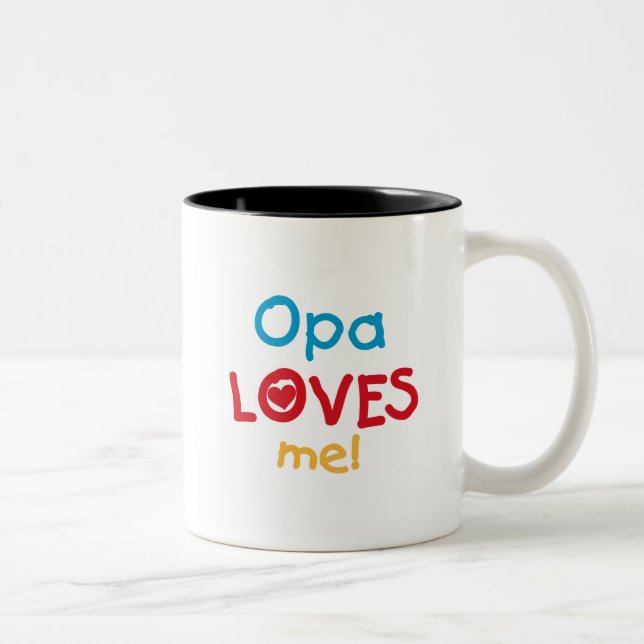 Taza Bicolor Opa me ama camisetas y regalos (Derecha)