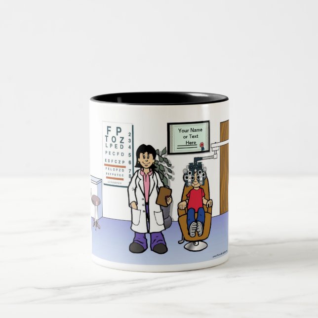 Taza Bicolor Optometrista Personalizada - Personalizado femenin (Centro)