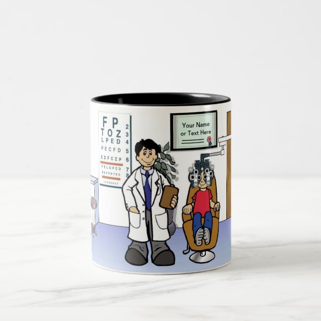 Taza Bicolor Optometrista - Personalizado masculino por Printed (Centro)