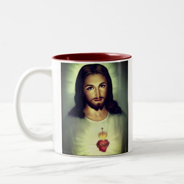 Taza Bicolor Oración de confirmación del Sagrado Corazón de Jes (Izquierda)