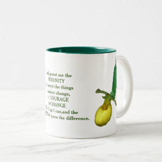 Taza Bicolor Oración de Serenidad Lady Slipper Orquid Flor