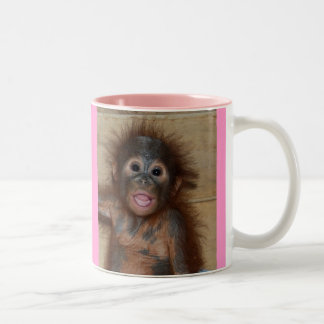 Taza Bicolor Orangután precioso del bebé