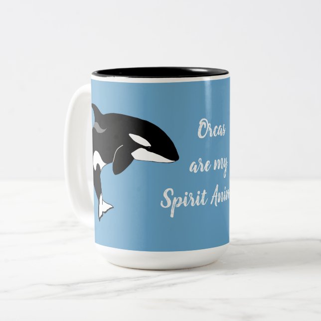Taza Bicolor Orca Asesino Animal de Espíritu Ballena (Anverso izquierdo)