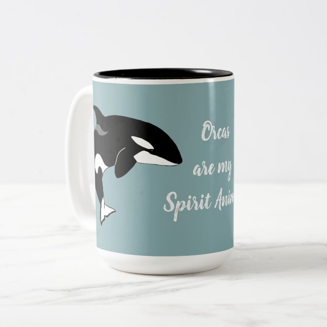 Taza Bicolor Orca Asesino Animal de Espíritu Ballena (Anverso izquierdo)