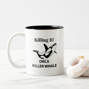 Taza Bicolor Orca Ballena Asesina Matándolo Divertido