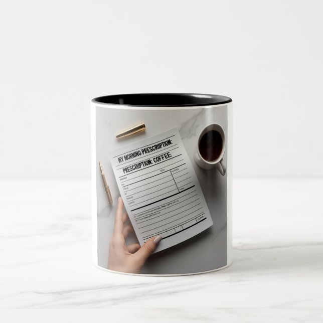 Taza Bicolor Órdenes del médico: café diario (Centro)