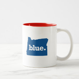TAZA BICOLOR OREGON ESTADO AZUL