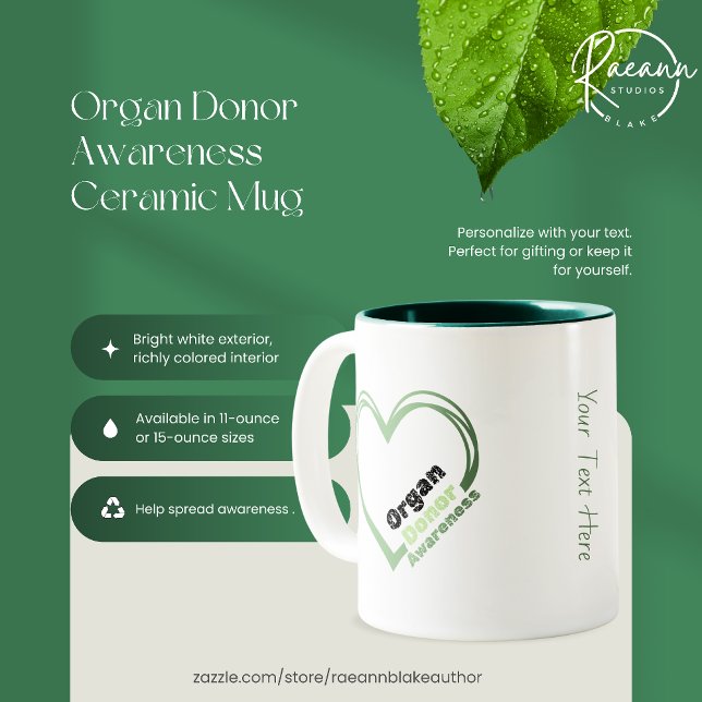 Taza Bicolor Organ Donor Awareness Ceramic Mug (Subido por el creador)