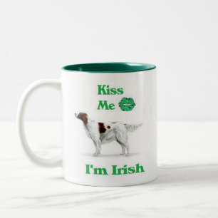 Taza Bicolor Organismo-Beso rojo y blanco yo soy irlandés