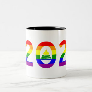 Taza Bicolor Orgullo arcoiris de Washington D.C.