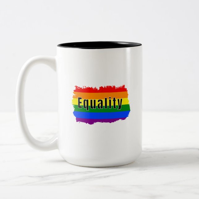 Taza Bicolor Orgullo Arcoíris Igualdad (Izquierda)