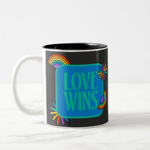 Taza Bicolor Orgullo- el amor gana. Gay rainbow lgbtq