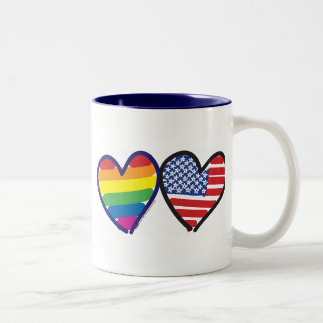 Taza Bicolor Orgullo Gay USA (Derecha)
