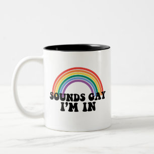 Taza Bicolor Orgullo LGBT suena gay, estoy en arcoiris gay