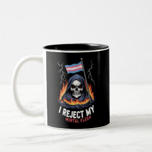Taza Bicolor Orgullo LGBT Transgénero Rechazo Mi Carne Mortal