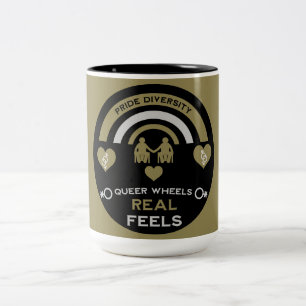 Taza Bicolor Orgullo LGBTQ Gay de Discapacidad en silla de rued