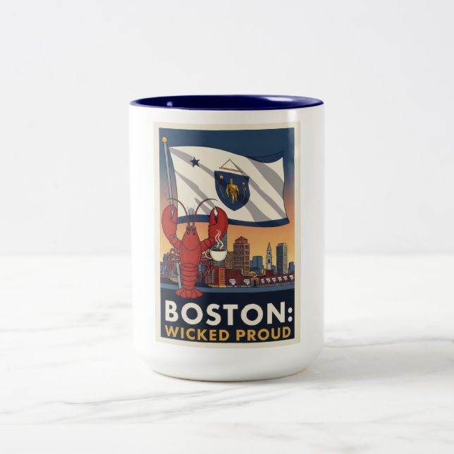 Taza Bicolor Orgullo malvado de Boston (Centro)