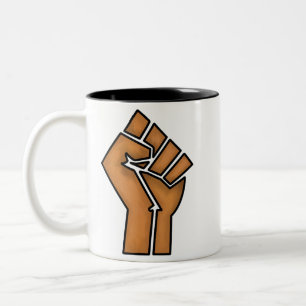 Taza Bicolor orgullo negro puño unidad historia unidad Africano