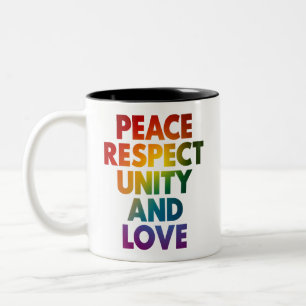 Taza Bicolor Orgullo Paz Respeto Unidad Y Amor