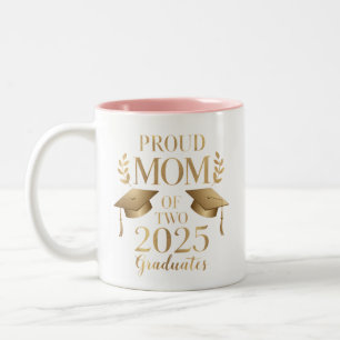 Taza Bicolor Orgullosa Madre de Dos Graduados de 2025 Gemelos G