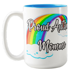 Taza Bicolor Orgullosa Mamá Autista Rompecabezas Pastel