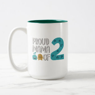 Taza Bicolor Orgullosa mamá de dos