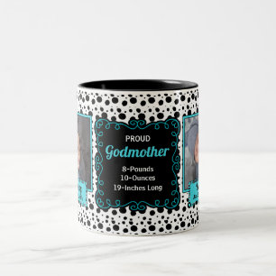 Taza Bicolor Orgullosa padrina dalmatiana foto en blanco y negr