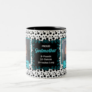 Taza Bicolor Orgullosa padrina dalmatiana foto en blanco y negr