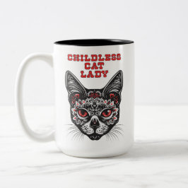 Taza Bicolor Orgullosa Señora del Gato Sin Niños