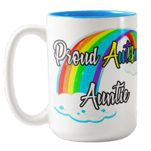 Taza Bicolor Orgullosa tía de autismo rompecabezas pastel