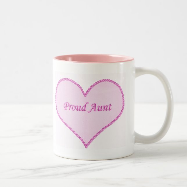 Taza Bicolor Orgullosa tía Mug, Rosa (Derecha)