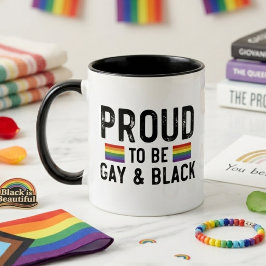 Taza Bicolor Orgulloso De Ser Gay Y Negro Cita De Orgullo Arcoí