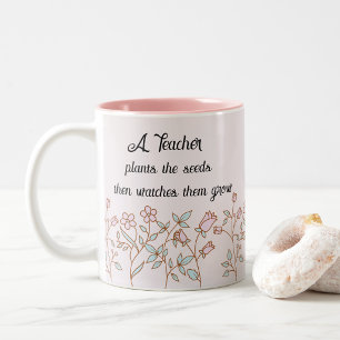 Taza Bicolor Orgulloso Maestro de Jardín de Flores Bonito