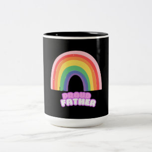 Taza Bicolor Orgulloso Padre Arcoíris Papá Día del Padre Lindo