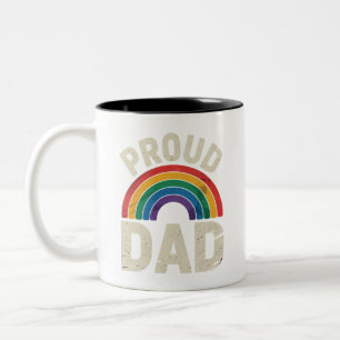 Taza Bicolor Orgulloso padre LGBTQ Orgullo gay Día del padre al
