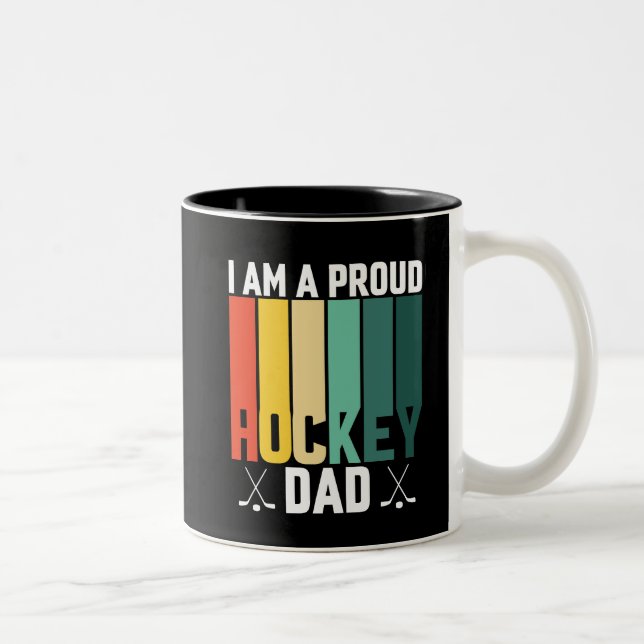 Taza Bicolor Orgulloso papá de hockey (Derecha)