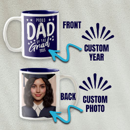 Taza Bicolor Orgulloso papá del año y foto del Grad Personaliza