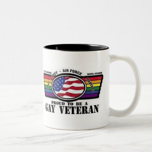 Taza Bicolor Orgulloso ser un veterano gay (Derecha)