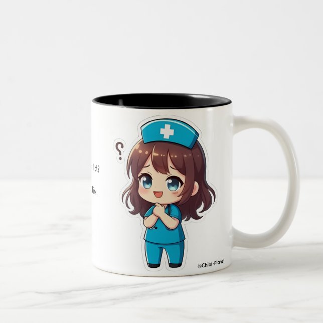 Taza Bicolor Original Chibi Nurse - The Questioning Moment (Derecha)