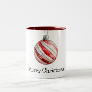 Taza Bicolor Ornamento navideño Red Peppermint