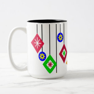Taza Bicolor Ornamentos de Navidad