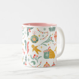 Taza Bicolor Ornamentos fiestas navidades Invitación